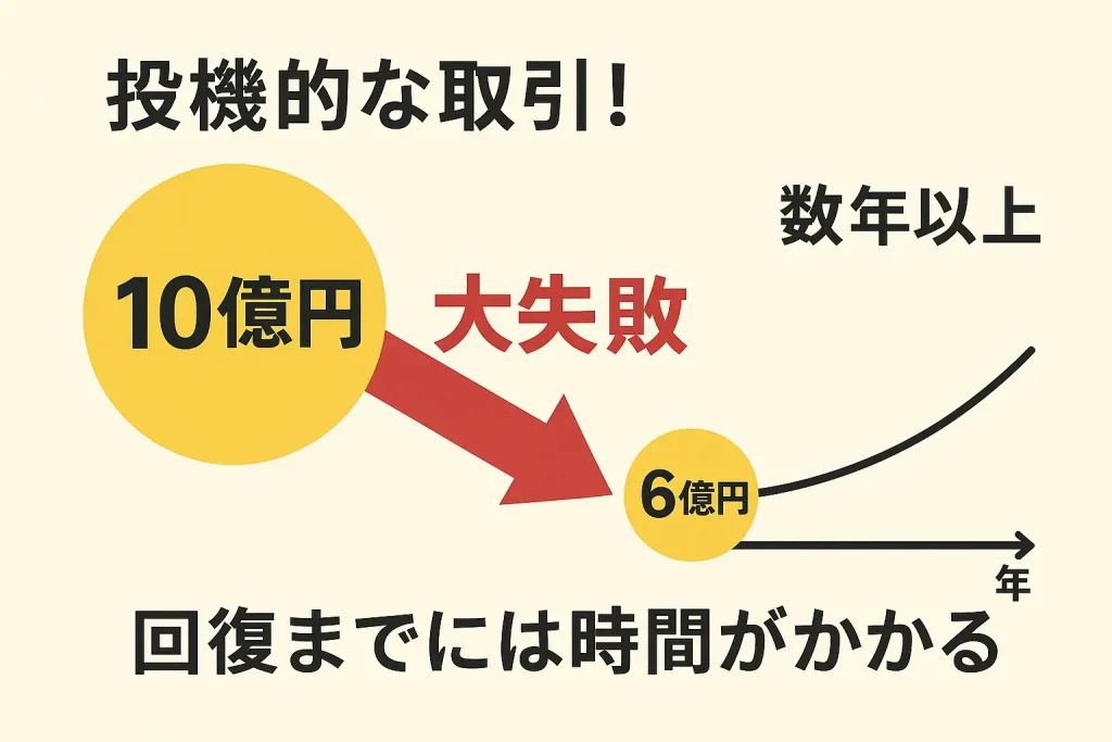 投機的な取引で一度に大きく損失を出すと、その回復には何年もかかる場合がある