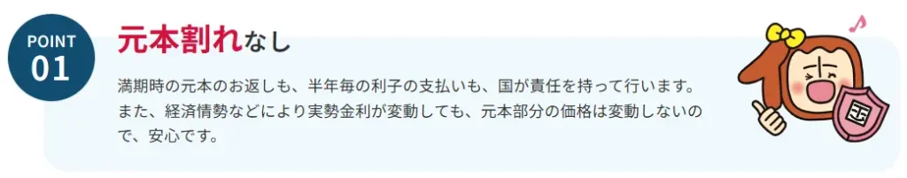 個人向け国債は元本割れの心配なし